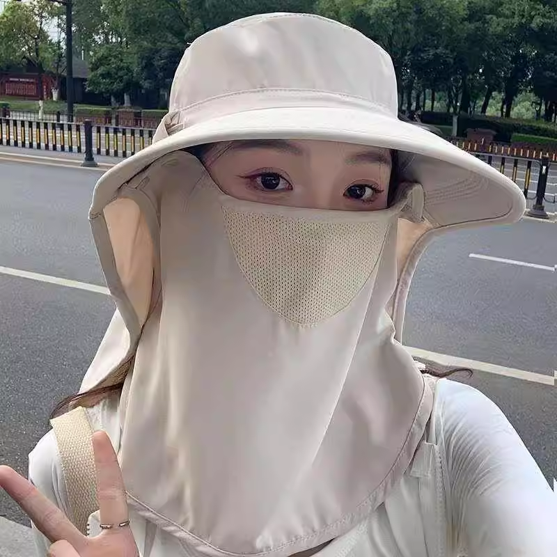 White Full-Face & Neck Sun Hat