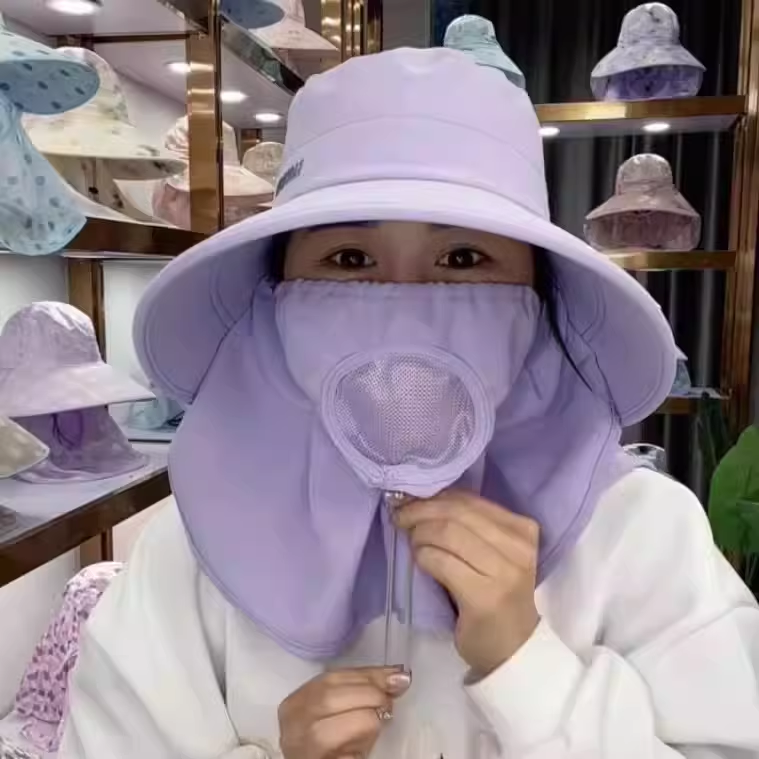 Purple Full-Face & Neck Sun Hat