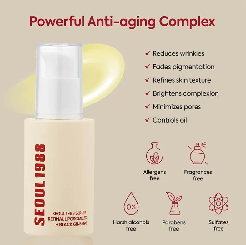 Seoul 1988 Serum : Retinal Liposome 2% + Black Ginseng 30ml image 3