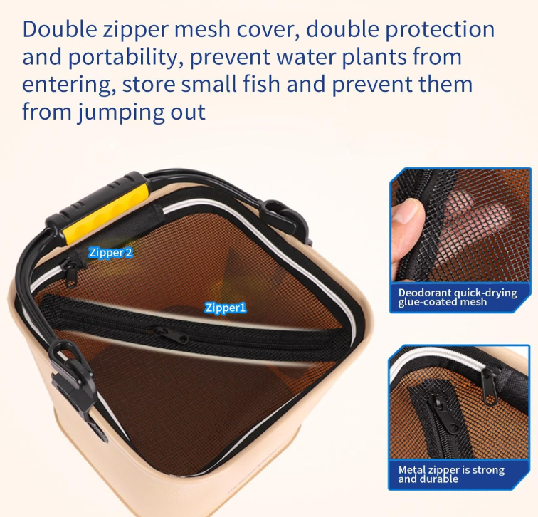 Seau de pêche pliable EVA 13L image 3