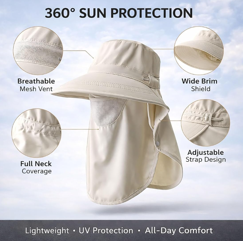 Chapeau solaire tout-en-un protection intégrale image 2